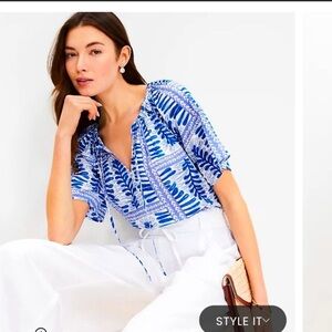 NWOT Loft fern v neck blouse